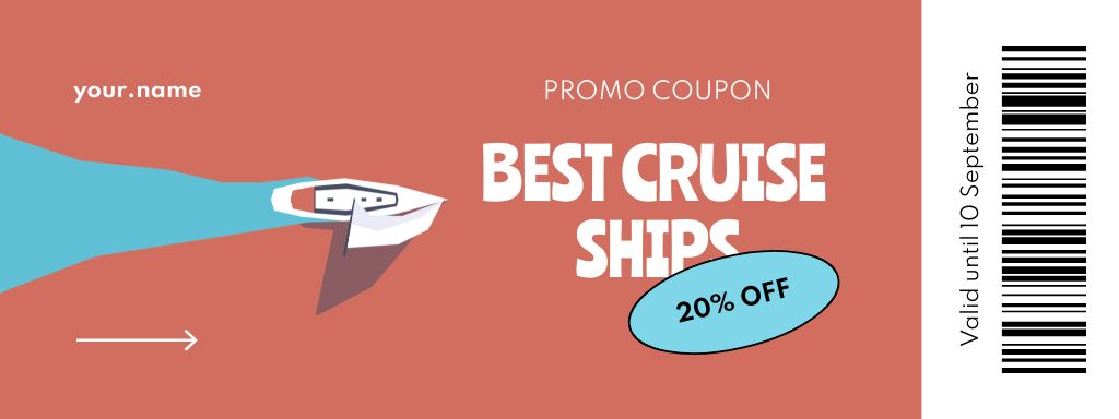 Cruise Ship Ad Coupon – шаблон для дизайну