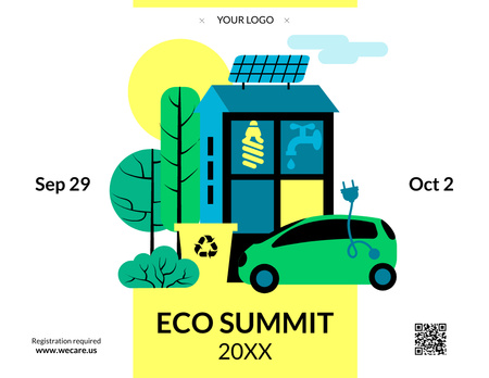 Modèle de visuel Eco Summit Invitation Sustainable Technologies - Flyer 8.5x11in Horizontal