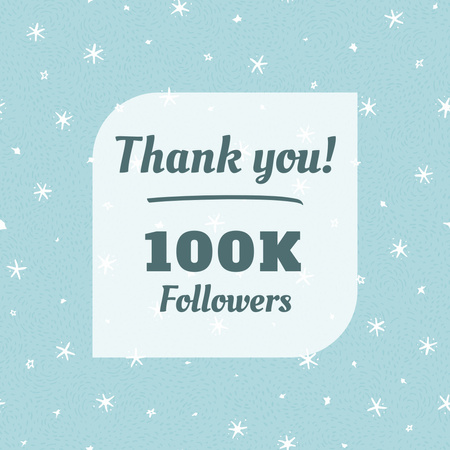 Thank You Message to Followers with White Stars Instagram Design Template