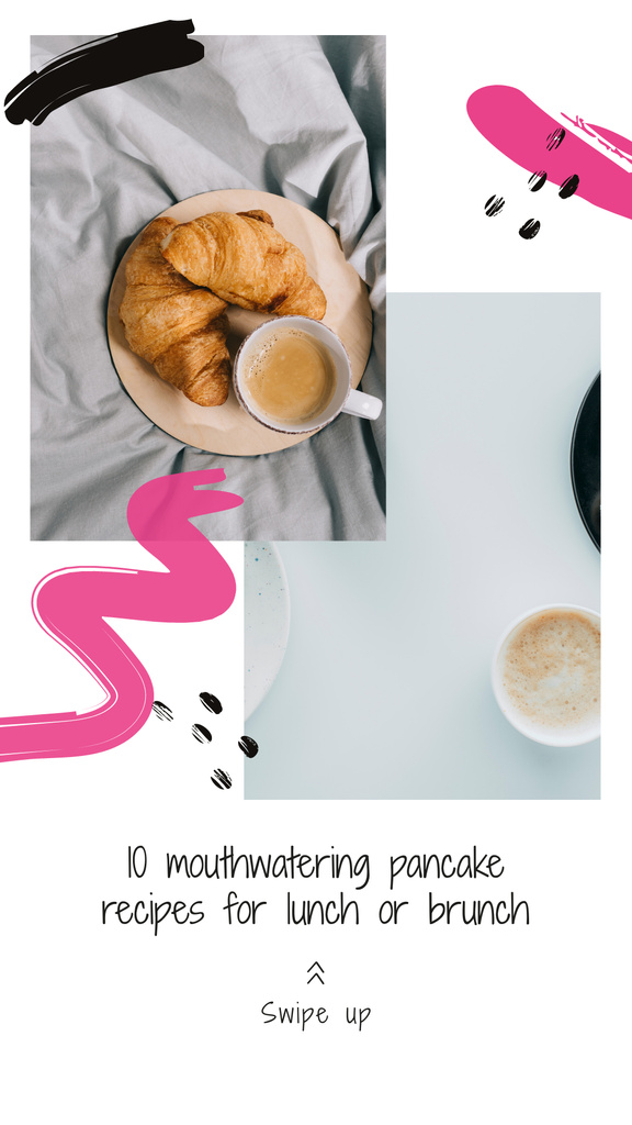 Pancakes Recipes Ad for Lunch and Brunch Instagram Story Šablona návrhu