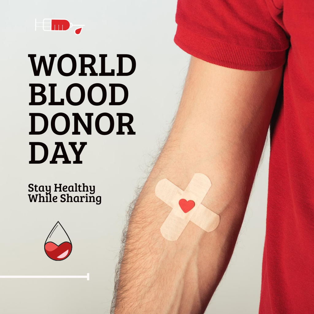 Modèle de visuel Blood Donation Motivation - Instagram