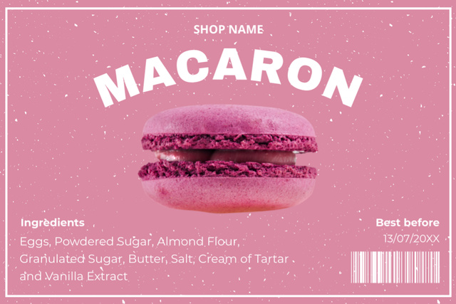 Exclusive Macarons Tag Label tervezősablon