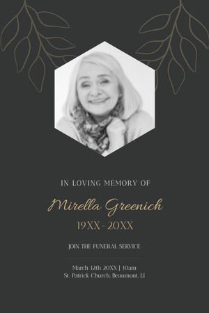 Plantilla de diseño de Palabras de simpatía sobre la pérdida de una mujer mayor Postcard 4x6in Vertical 