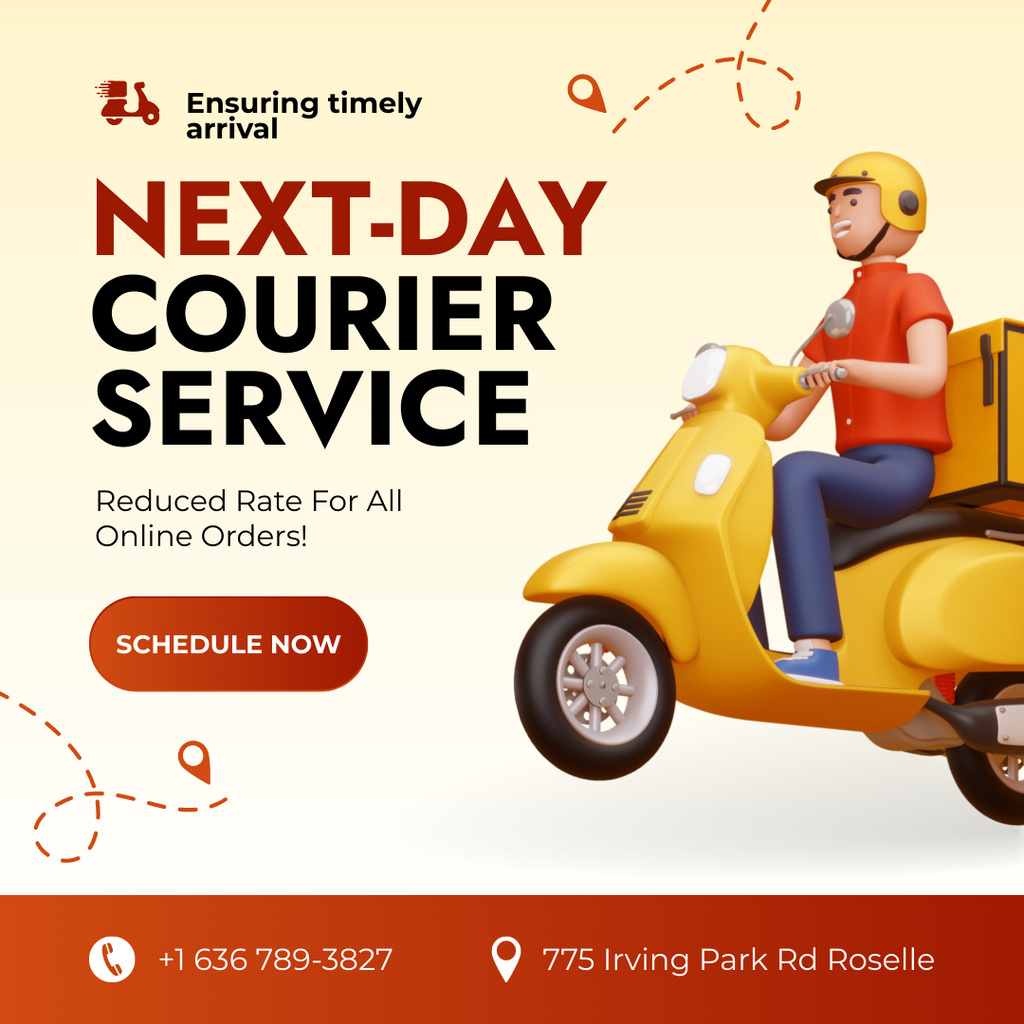 Next-Day Courier Services Instagramデザインテンプレート