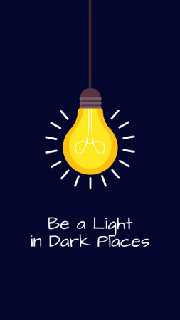 Designvorlage Inspirational Phrase with Lightbulb für Instagram Story