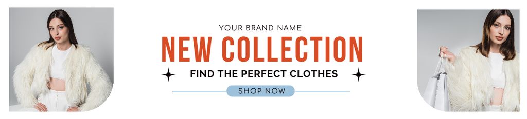Designvorlage New Collection of Female Clothes für Ebay Store Billboard