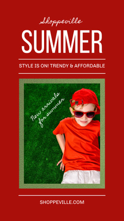 Summer Sale Ad on Vivid Red TikTok Video Design Template
