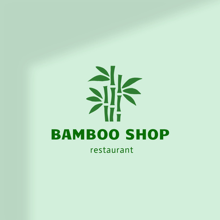 Restaurant Emblem with Bamboo Logo 1080x1080px Modelo de Design