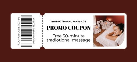 Wellness Massage Center Promo Coupon 3.75x8.25in Design Template