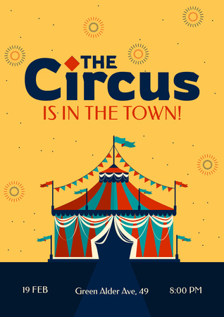 Circus Show in Town Poster A3 Design Template