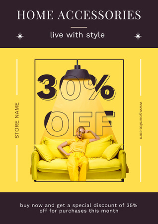 Stylish Home Accessories Yellow Poster – шаблон для дизайну