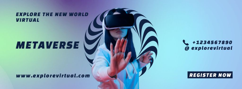 Explore The New World Of Metaverse Facebook cover Design Template