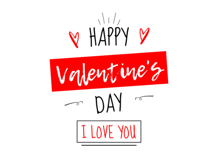 Ontwerpsjabloon van Card van Cute Sweet Greetings on Valentine's Day