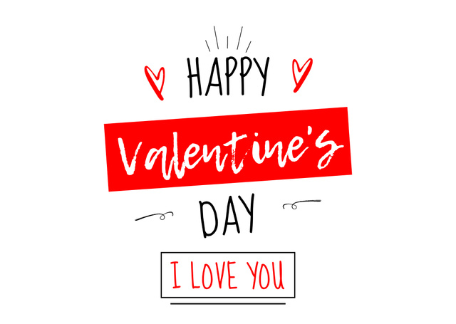 Cute Sweet Greetings on Valentine's Day Card – шаблон для дизайна