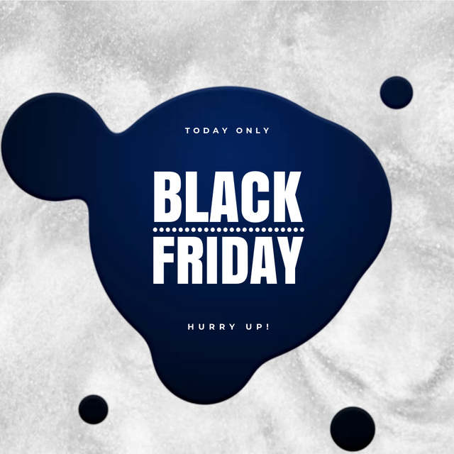 Plantilla de diseño de Black Friday Ad with Moving ink blots Animated Post 