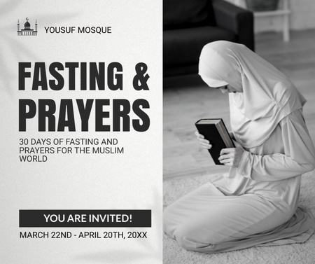 Worship in Mosque Announcement Facebook Design Template