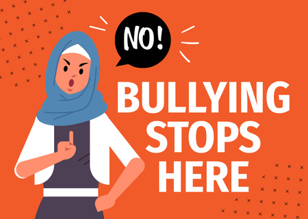 Awareness of Stop Bullying Postcard tervezősablon