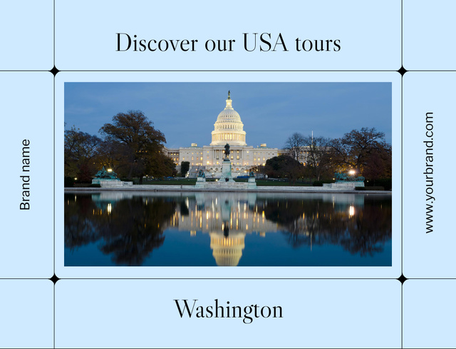 Discover USA Tours With Scenic View Postcard 4.2x5.5in Πρότυπο σχεδίασης