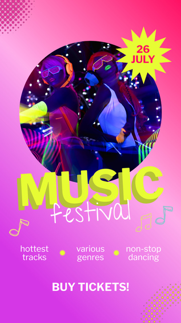 Music Festival Ad Instagram Video Story Modelo de Design