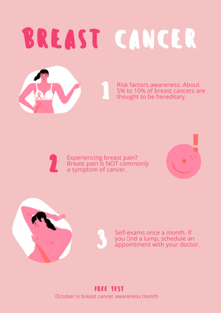 Breast Cancer Awareness Motivation Poster B2 tervezősablon