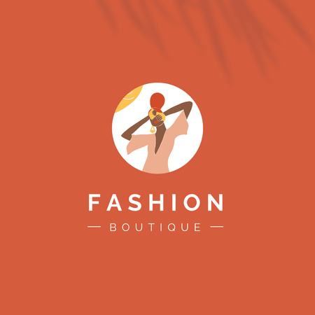 Fashion Ad with Attractive Black Woman Logo Design Template