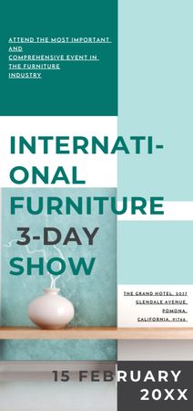 Furniture Show Announcement with Decorative Vase Flyer DIN Large Design Template