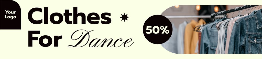 Designvorlage Special Offer of Discount on Clothes for Dance für Ebay Store Billboard