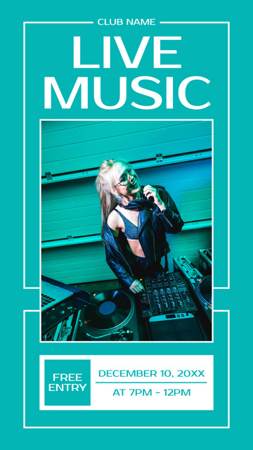Modèle de visuel Unforgettable Live Music In Club Announcement With DJ - Instagram Story
