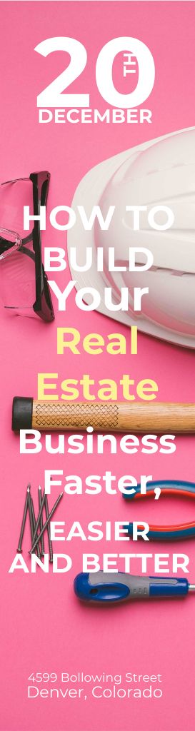Build Real Estate Business On Pink Skyscraperデザインテンプレート