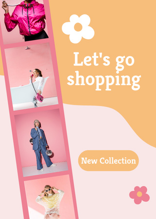 Template di design Layout dell'offerta per lo shopping di moda con foto Flayer