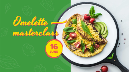 Omelet dish with Vegetables FB event cover Design Template