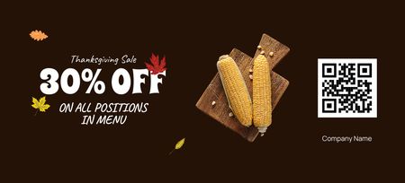 Platilla de diseño Thanksgiving Discount Ad with Yummy Corn Coupon 3.75x8.25in