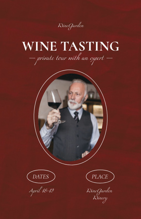Wine Tasting Event Announcement With Sommelier Invitation 5.5x8.5in Design Template