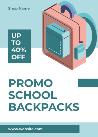 Desconto promocional para mochilas escolares de qualidade Flayer Modelo de Design