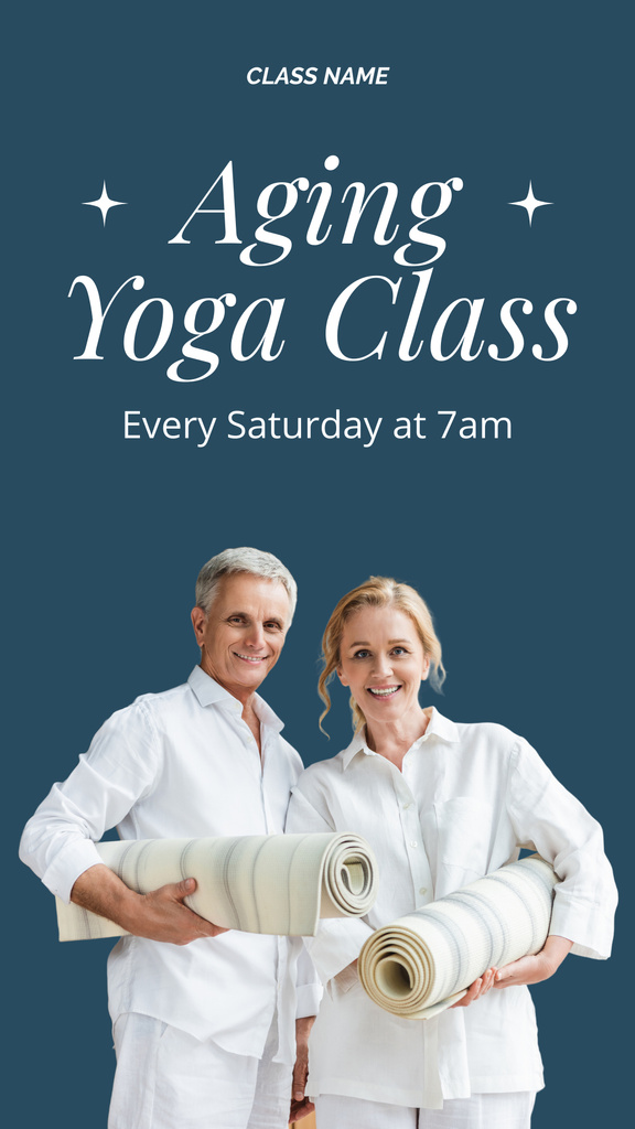 Yoga Class For Elderly Every Saturday Instagram Story Modelo de Design