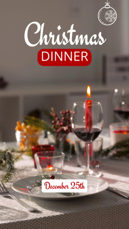 Celebration of Christmas Dinner with Beautiful Table Serving TikTok Video Modelo de Design