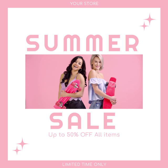 Summer Sale of Street Women's Wear Animated Post tervezősablon