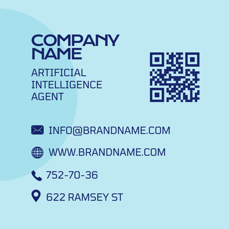 Artificial Intelligence Agent Services Square 65x65mm Design Template