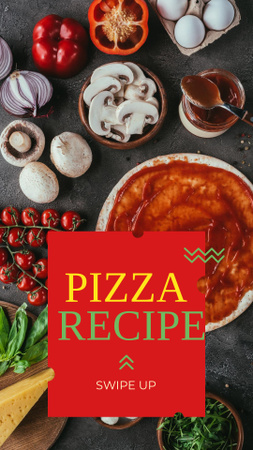Delicious Italian Pizza Recipe Instagram Story tervezősablon