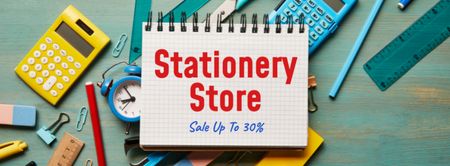 Stationery Shop Big Sale Facebook cover Design Template