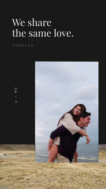 Loving Couple at the Beach Instagram Video Story Design Template