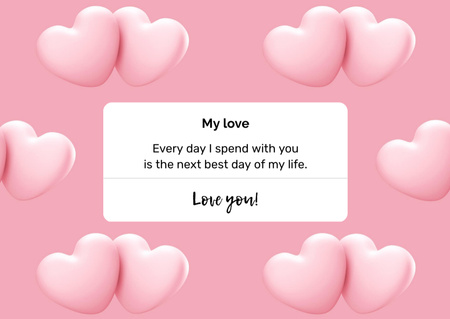 Valentine's Day greeting with Hearts Postcard tervezősablon