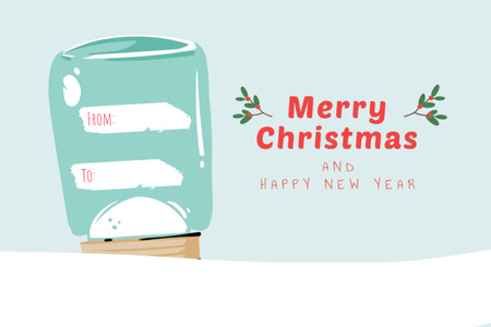Ontwerpsjabloon van Postcard 4x6in van Personal Wishes of Merry Christmas