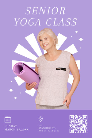 Designvorlage Yoga Class For Elderly With Equipment für Pinterest