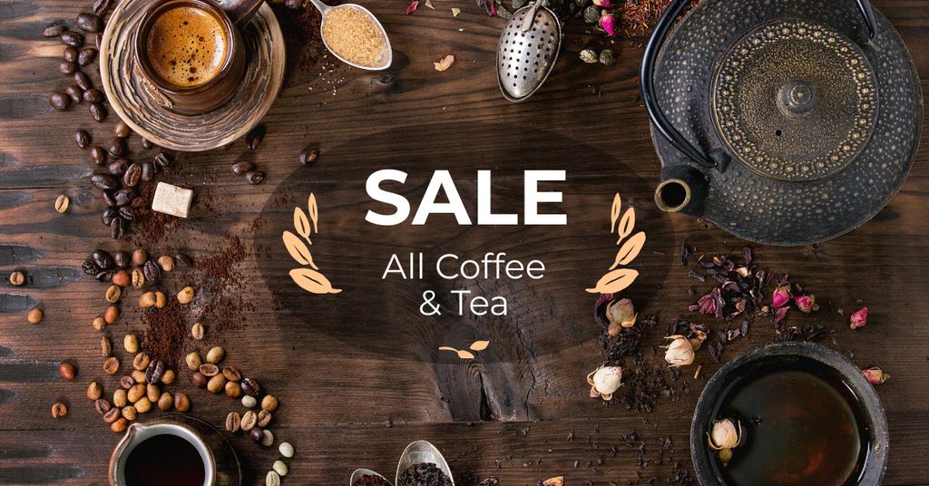 Designvorlage Coffee and Tea blends Offer für Facebook AD