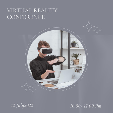 virtuális valóság konferencia bejelentése Instagram tervezősablon