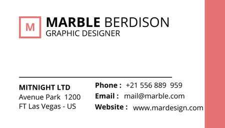 Graphic Designer Introductory Card with Contacts Info Business Card US – шаблон для дизайну