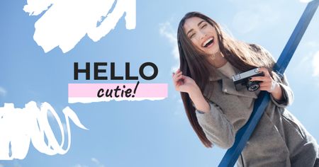 Elated Young Girl Facebook AD Design Template