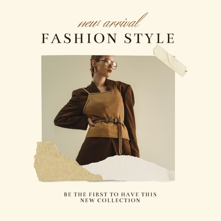 Fashion Ad with Girl in Elegant Outfit Instagram Šablona návrhu
