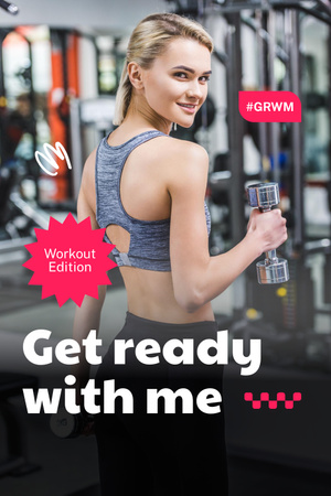 Workout With Social Media Influencer In Gym Pinterest Design Template